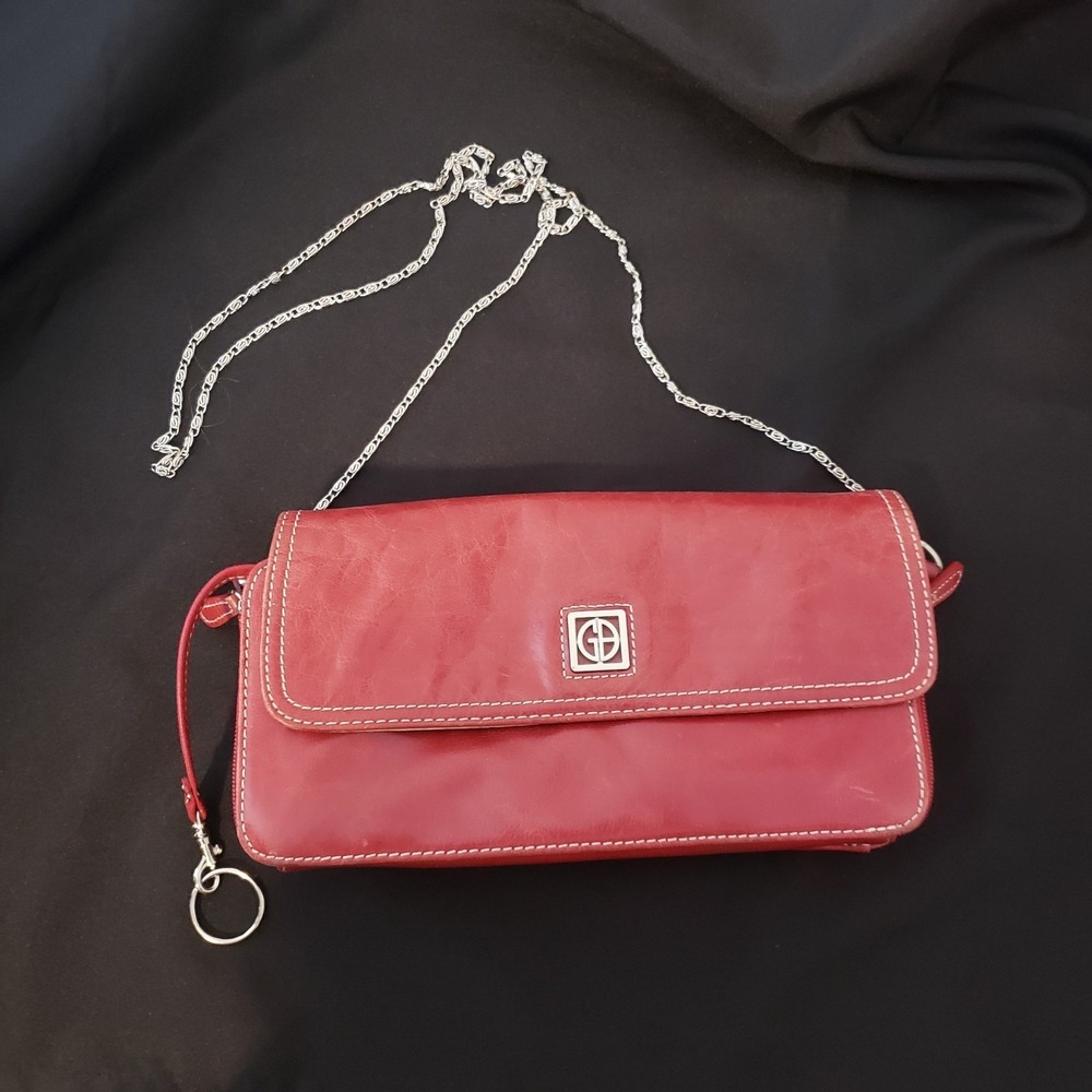 Vintage Y2K Giani Bernini Leather Purse Handbag Crossbody Shoulder Pockets Chain